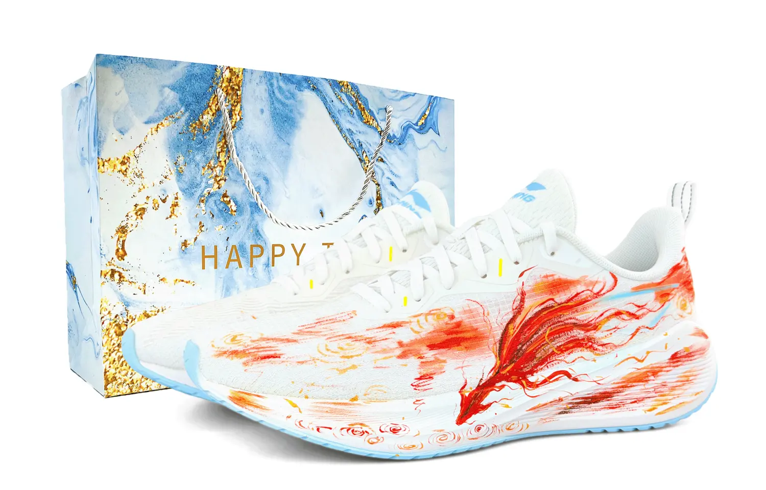 

Мужские повседневные беговые кроссовки Li Ning Wuyue с амортизацией и воздухопроницаемостью, низкие., flame wave красный (special shopping bag)