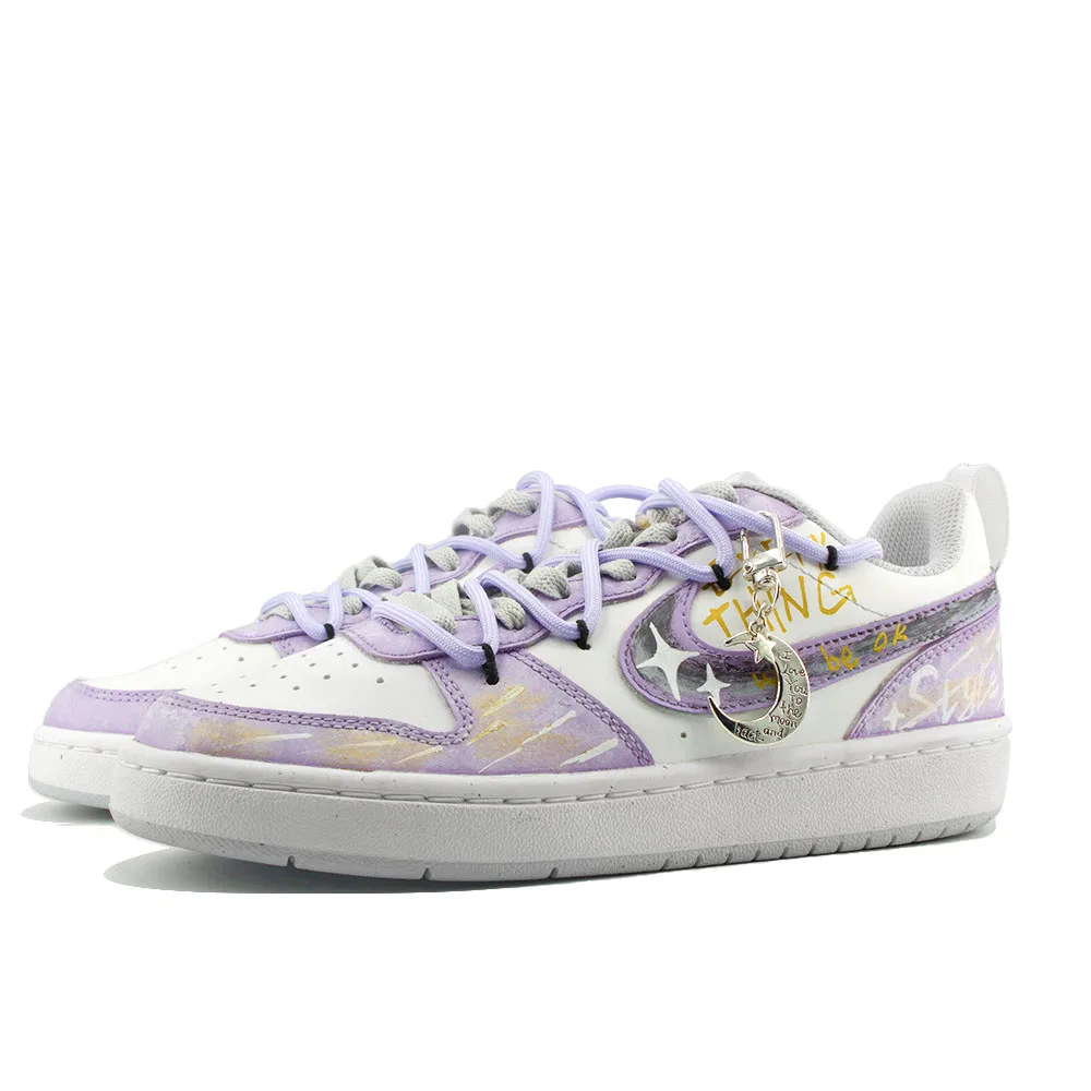 Кроссовки для скейтбординга Court Borough Purple Mist Night Low top Kids', фиолетовые, для подростков Nike — фото 4