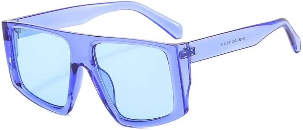 

Классические большие квадратные солнцезащитные очки 2027 года для мужчин и женщин, черные, с защитой от УФ-излучения UV400, синие, один размер MTZJH, One Color