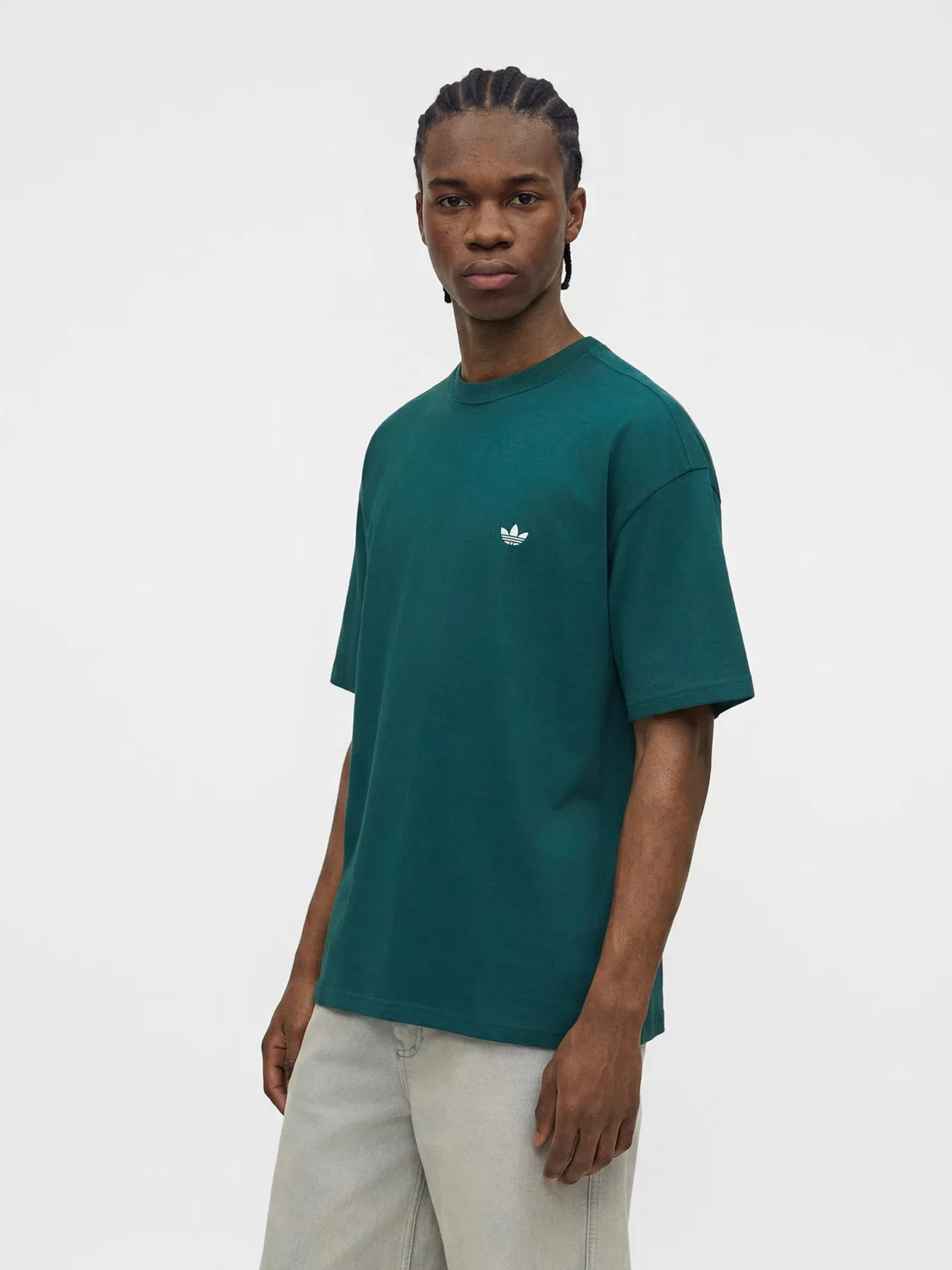 Футболка Adidas Originals Trefoil Essentials изумрудного цвета — фото 3