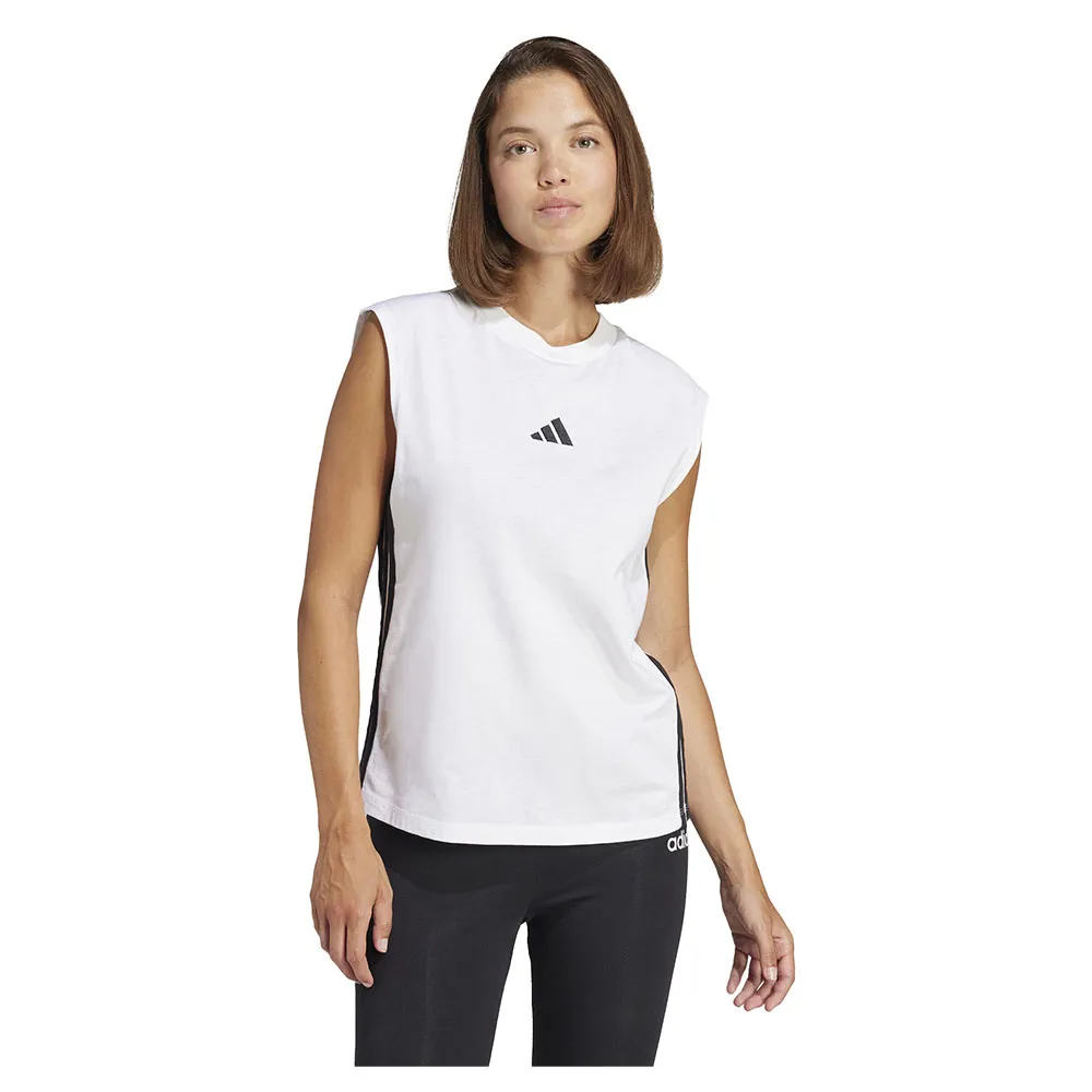 

Футболка без рукавов adidas Essentials 3 Stripes Cotton Lifestyle Tank, белый