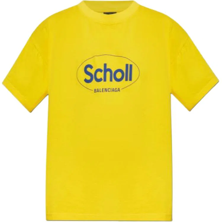 Футболка с принтом Balenciaga X Scholl желтая