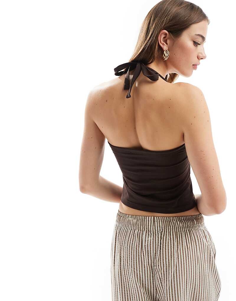 

Шоколадно-коричневый топ с бретельками Threadbare