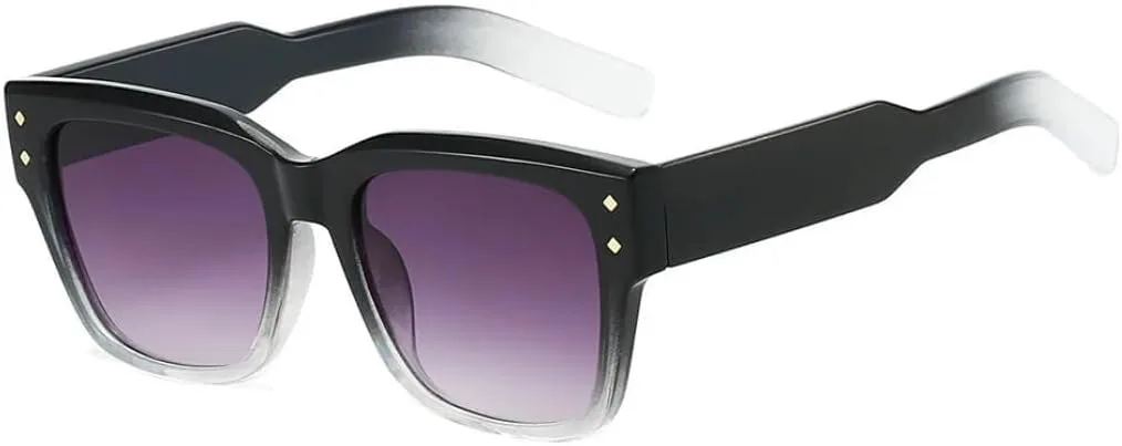 

Солнцезащитные очки с защитой UV400 | Градиентные линзы Rivets | Для женщин и мужчин | Для занятий спортом на открытом воздухе и вождения LXLHWN, Black Gray Gradient