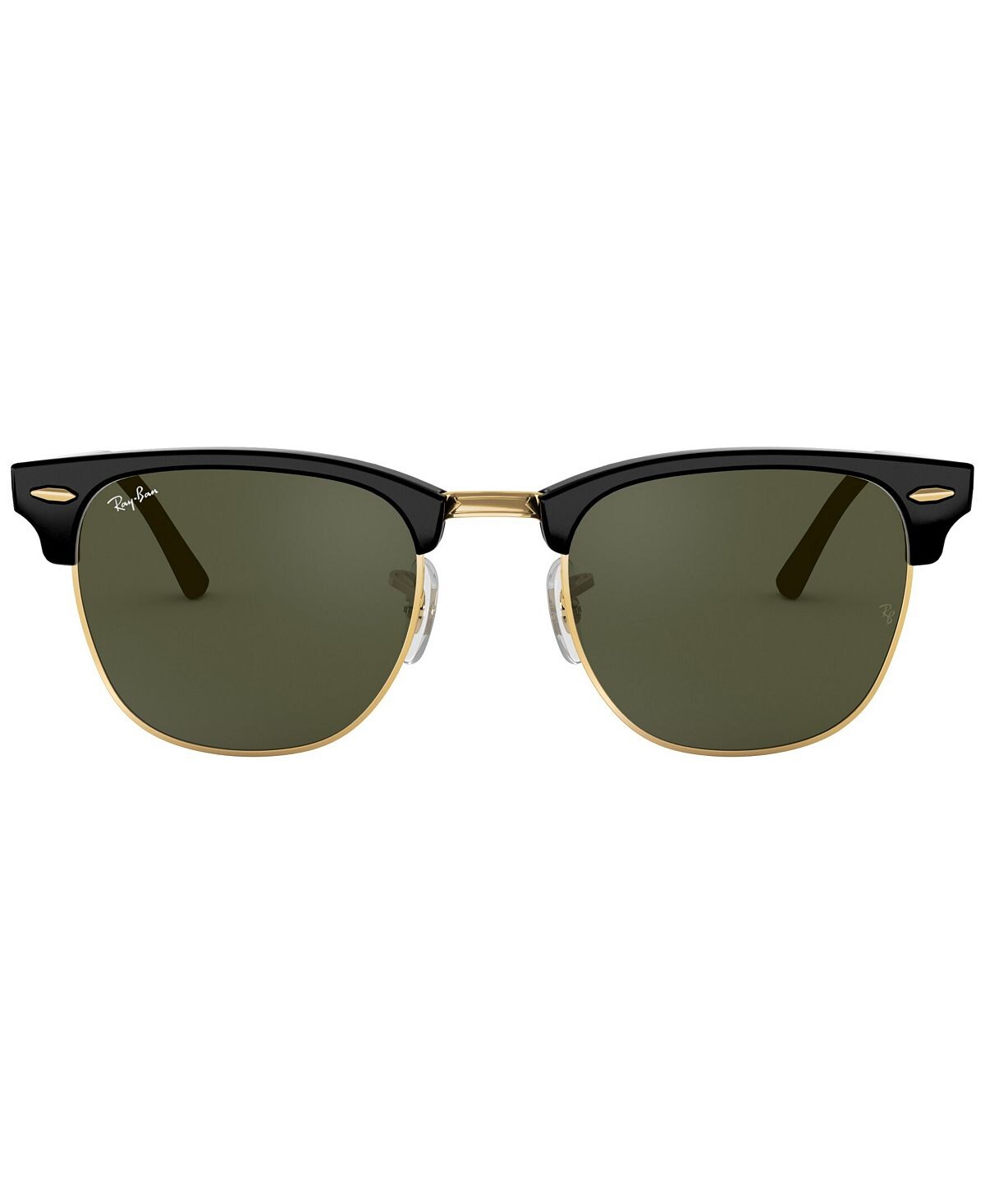 Солнцезащитные очки унисекс с низкой перемычкой, RB3016F CLUBMASTER CLASSIC 55 Ray-Ban, черный — фото 2