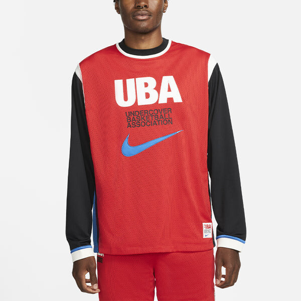 Футболка long-shooting top contrasting colors printing pattern basketball long sleeves us edition red Nike, красный — фото 4