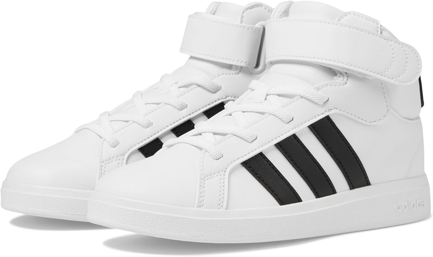 Детские кроссовки adidas Grand Court Mid Top унисекс, белый/черный — фото 2