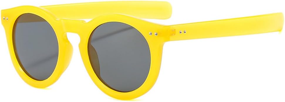 

Модные маленькие овальные солнцезащитные очки для женщин, защита от УФ-излучения UV400, ретро-стиль, заклепки, мужские панк-стиль, розовые и голубые солнцезащитные очки TYUVIVO, Yellow Gray