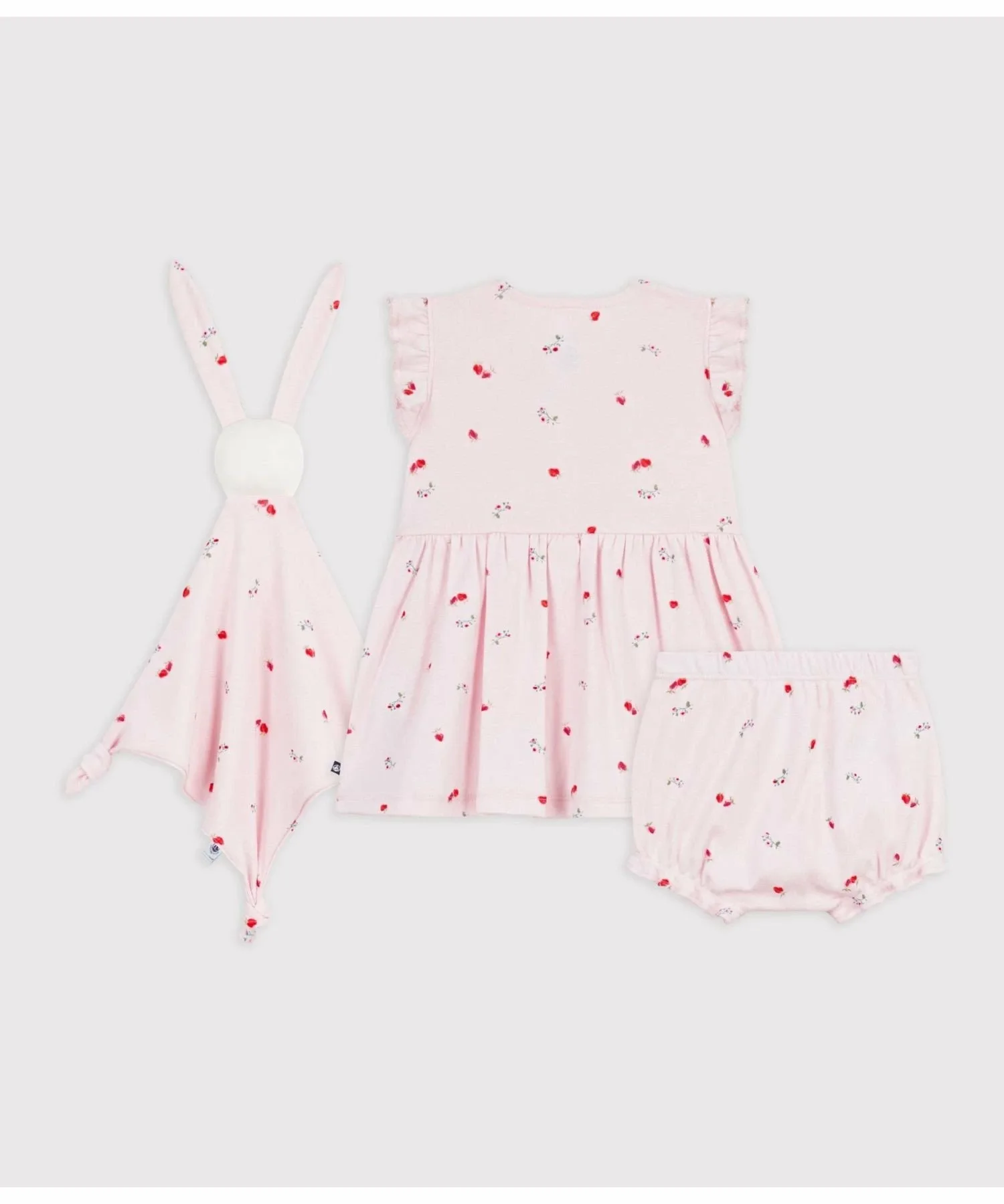 Комплект из One Piece, трусиков-блумеров и Doudou (в коробке) PETIT BATEAU, Light Pink/Multicolor — фото 3