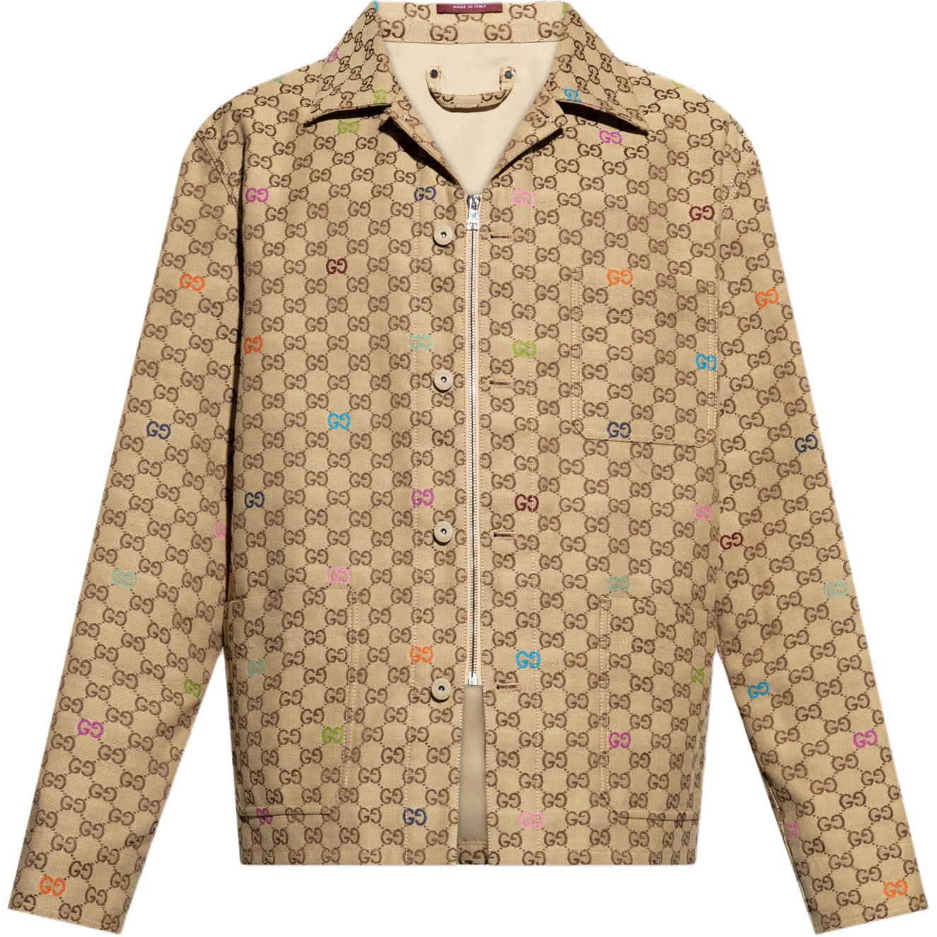 

GUCCI Джинсовка с монограммой на молнии, Camel