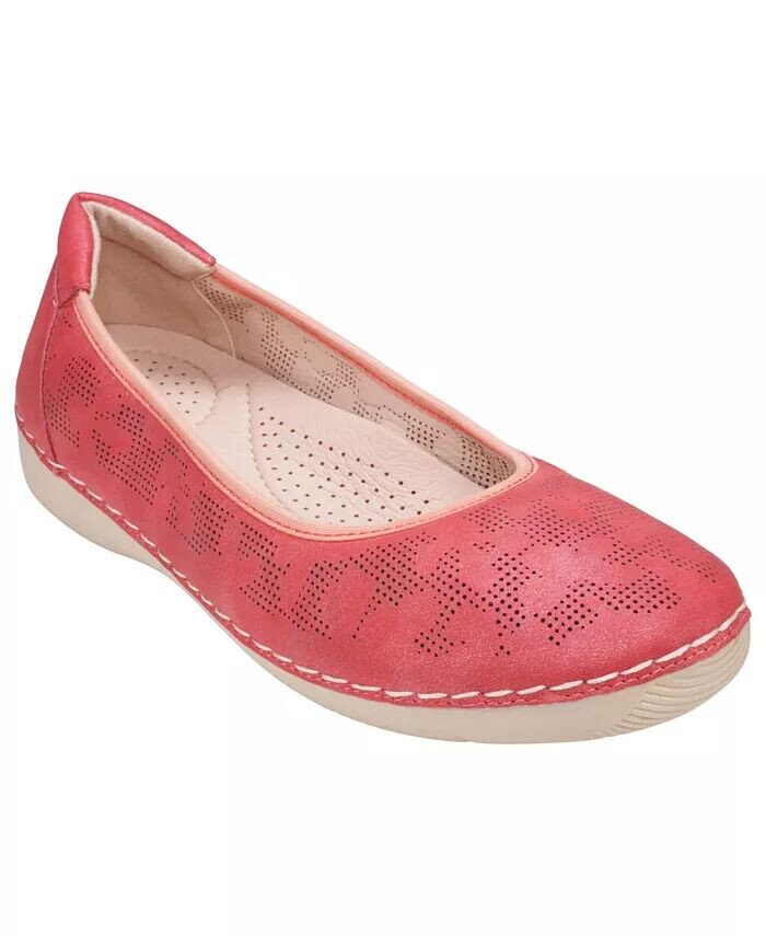 Женские балетки Kiana с круглым носком и перфорацией GC Shoes, красный