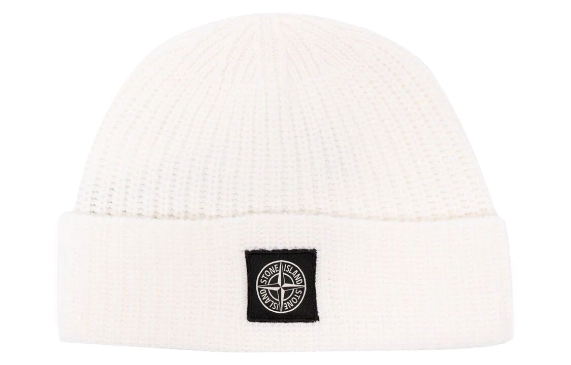 

STONE ISLAND Мужская шапка-бини, Белый