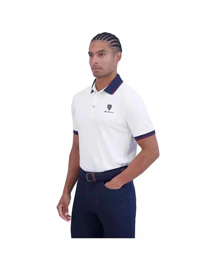 

Мужская поло спортивного кроя Checker Rib Tech Pique Ben Sherman, белый