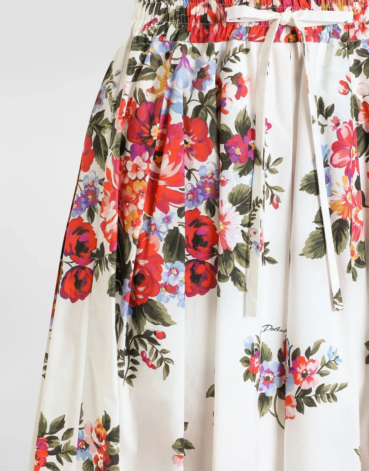 Юбка с цветочным принтом и складками Dolce & Gabbana, зеленый — фото 3