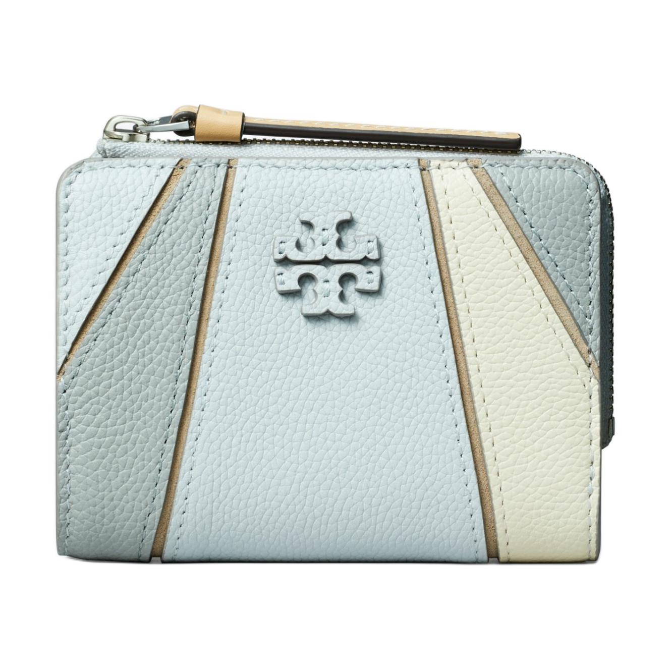 

TORY BURCH Кожаный кошелек с замшей Макгроу Пеббл женский светло-гранитный разноцветный