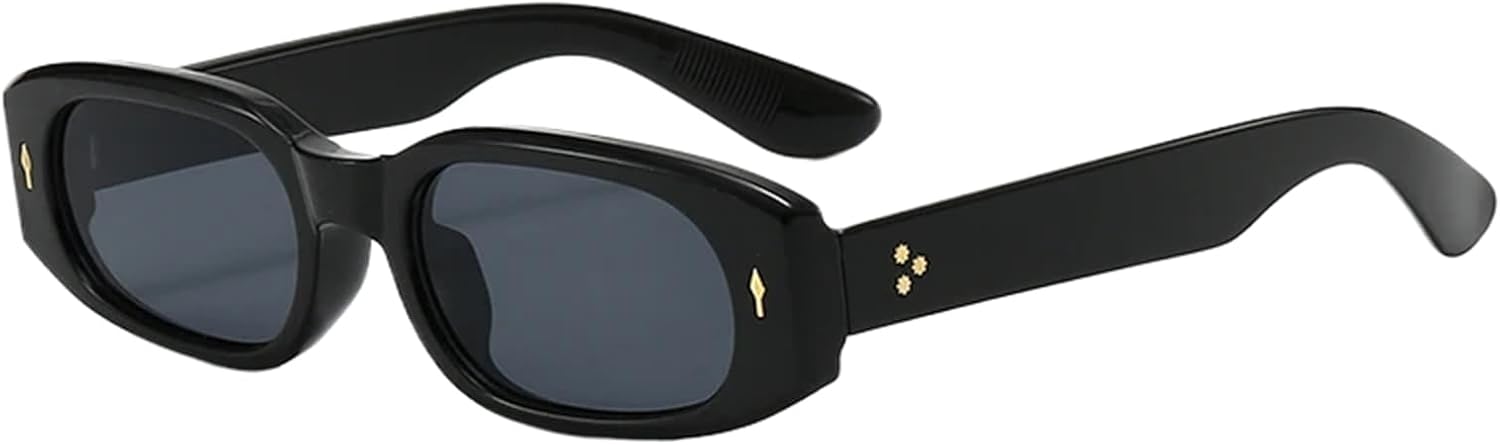 

Солнцезащитные очки с защитой UV400 | Синяя с желтыми заклепками, маленькая оправа | для женщин и мужчин, для занятий спортом на открытом воздухе и вождения DSVIGF, 01