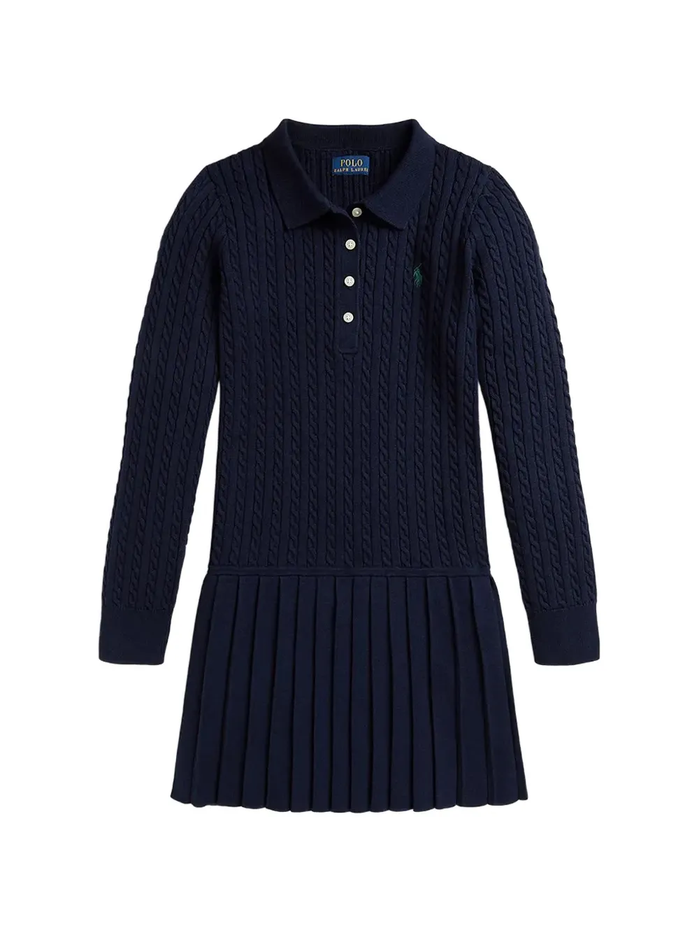 

Платье с оборками и вышитым логотипом Polo Ralph Lauren Kids, синий