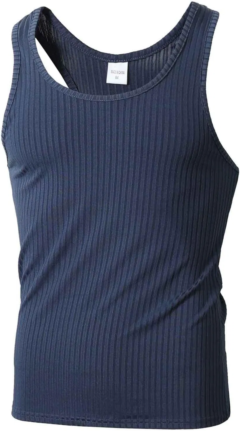 Мужской топ для тренировок Ribbed Knit, Navy
