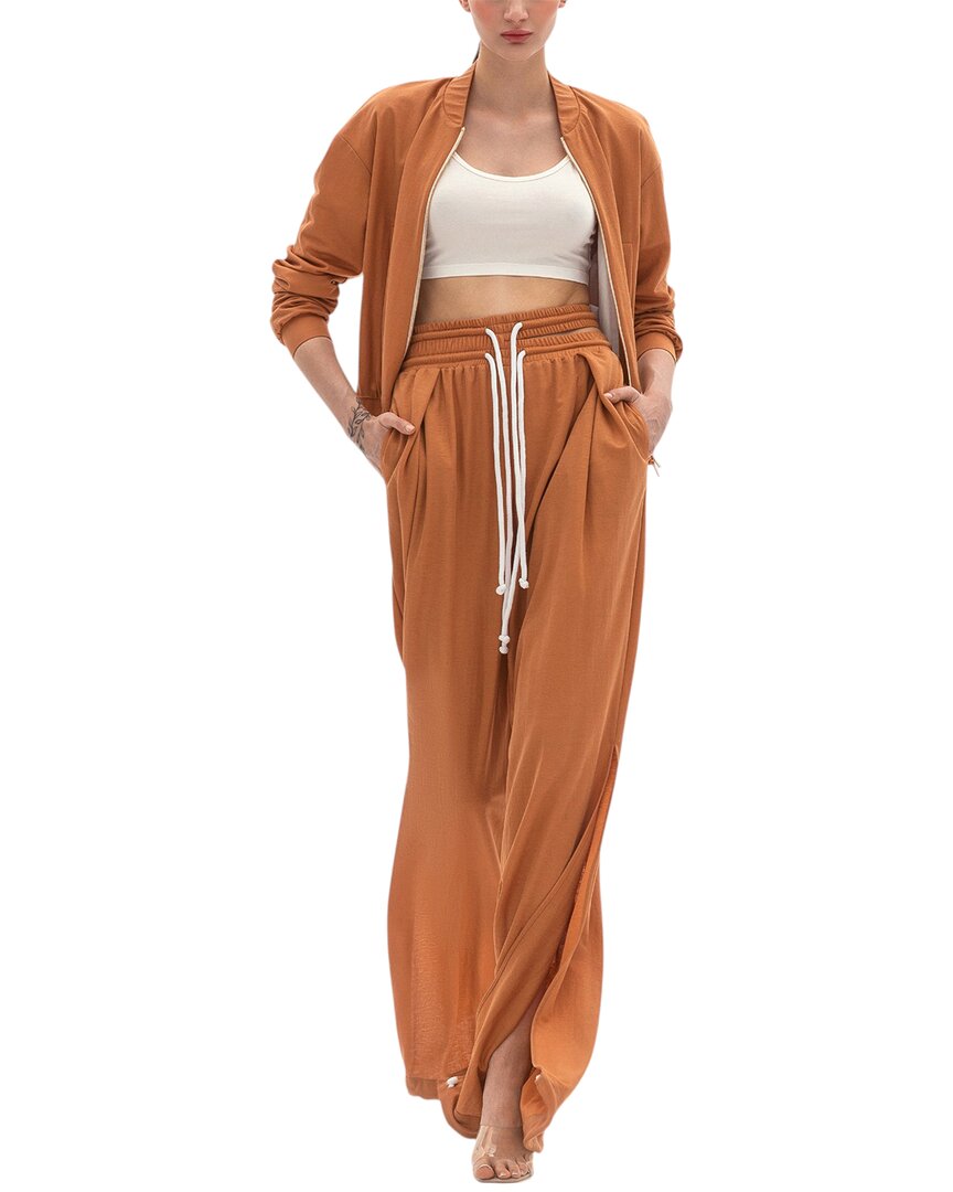 

БГЛ 2п Льняной худи и брюки с молнией BGL, Apricot