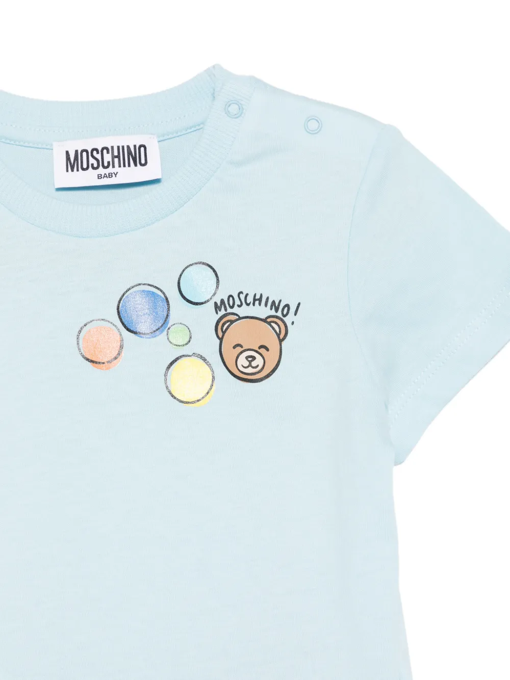 Футболка с графическим принтом Moschino Kids, синий — фото 3