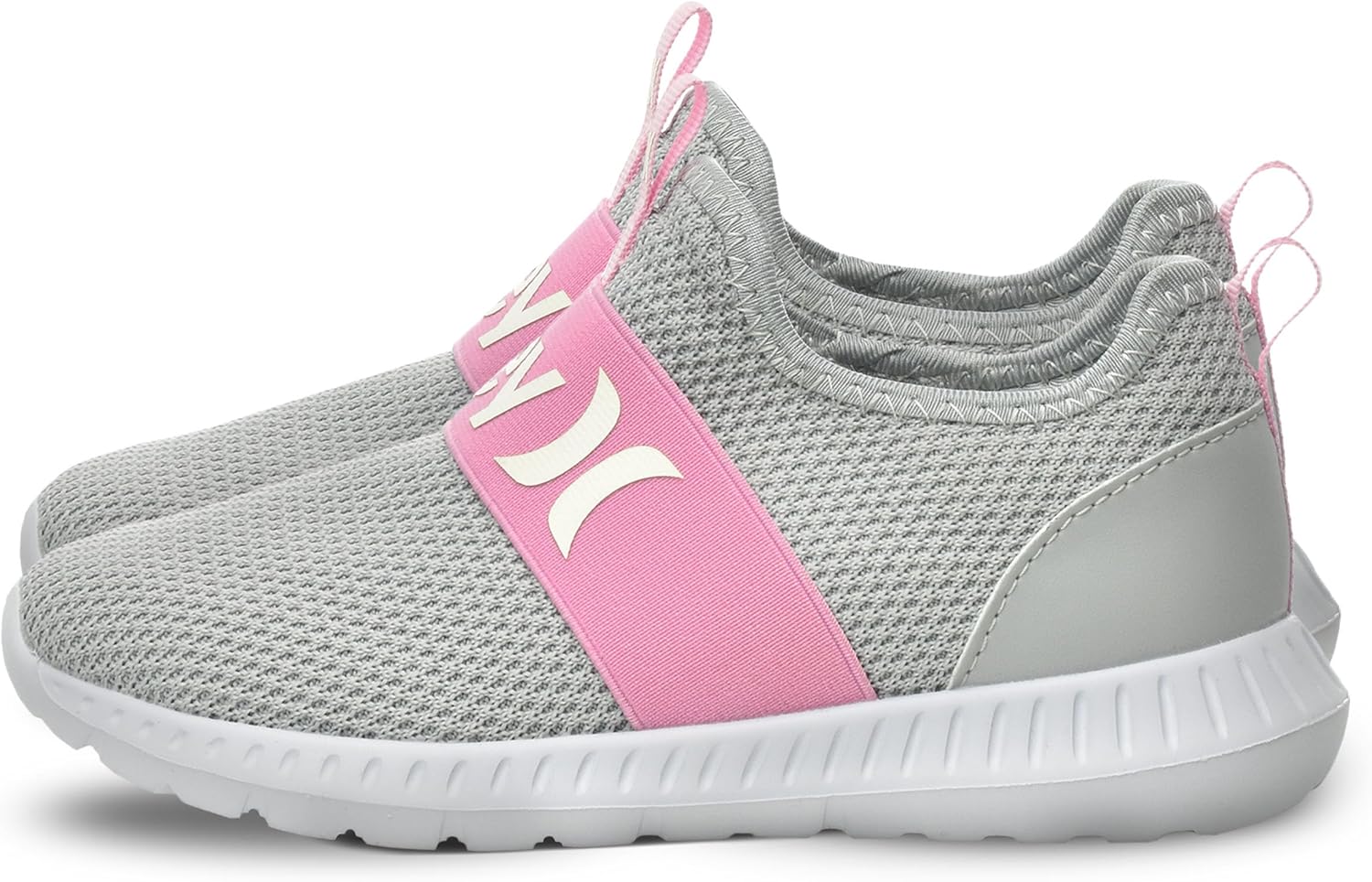 

Детские кроссовки Hurley Kids Camby, легкие без шнурков, для ходьбы, баскетбола, тенниса и бега, дышащие спортивные кроссовки для мальчиков и девочек, с мягкой стелькой и нескользящей резиновой подошвой, розовый/серый