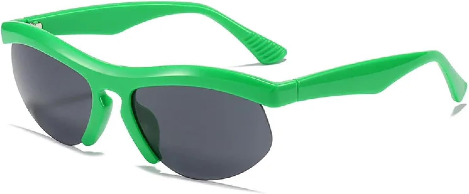 

Ретро-солнцезащитные очки без оправы для женщин, модные, конфетных цветов, с защитой от УФ-излучения UV400, для мужчин, для занятий спортом на открытом воздухе, вождения, зеркальные солнцезащитные очки WNCKSQ, Green Grey