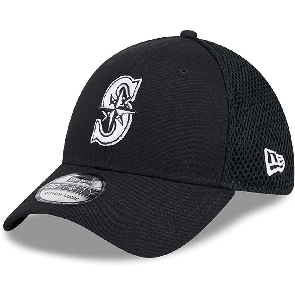 

Мужская кепка New Era Seattle Mariners Evergreen черно-белая Neo 39THIRTY Flex Hat, цвет Mns Black