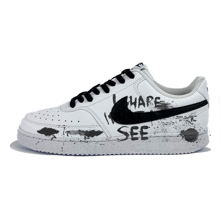 

Кроссовки Nike Court Vision 1 Skateboarding Shoes Women's Low-top White, белый/черный