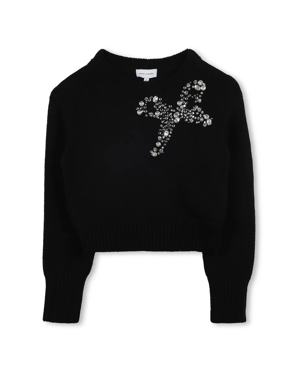 

Детский джемпер черного цвета из хлопка Marc Jacobs