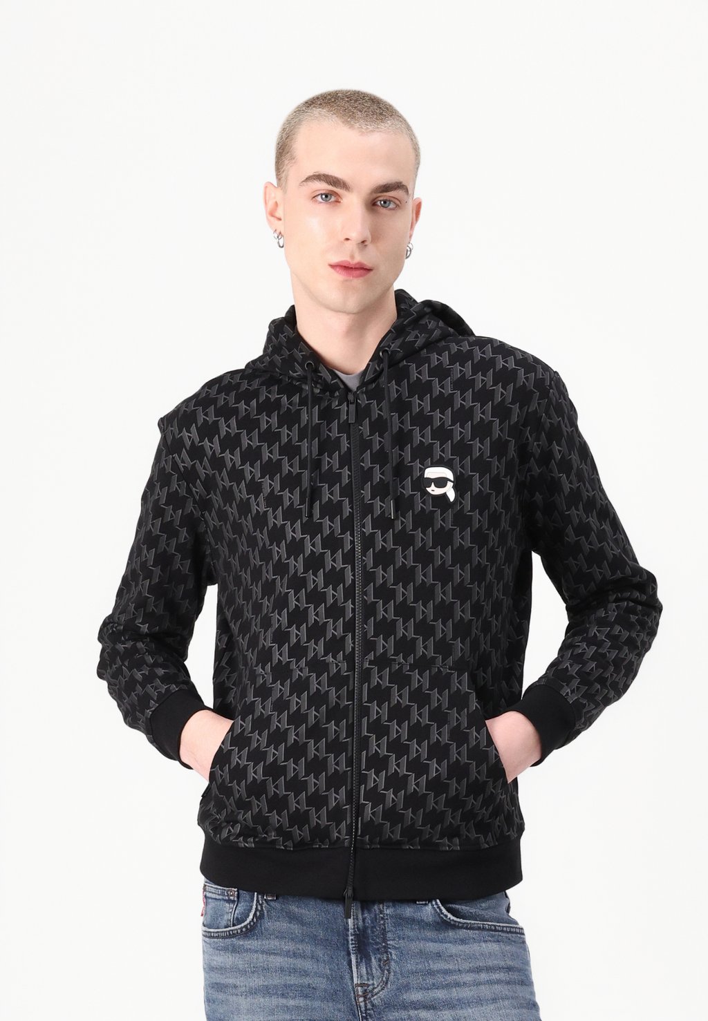 

Толстовка на молнии HOODY JACKET KARL LAGERFELD, черный