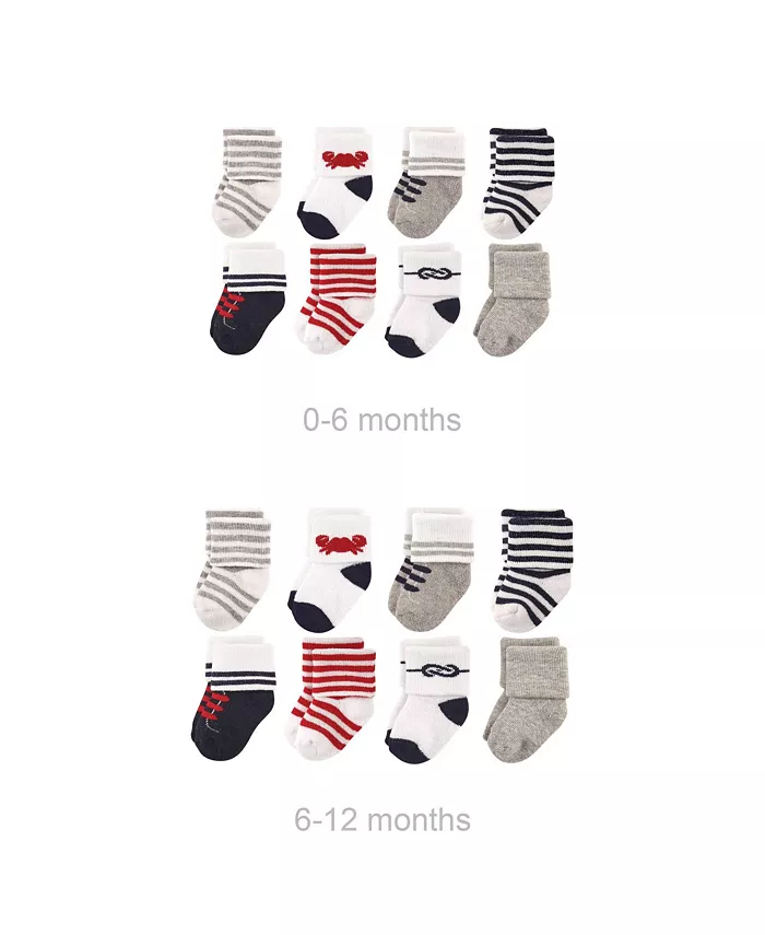 

Носки хлопковые махровые Baby Boys Grow with Me, синие спортивные, 0-6 и 6-12 месяцев Luvable Friends, красный