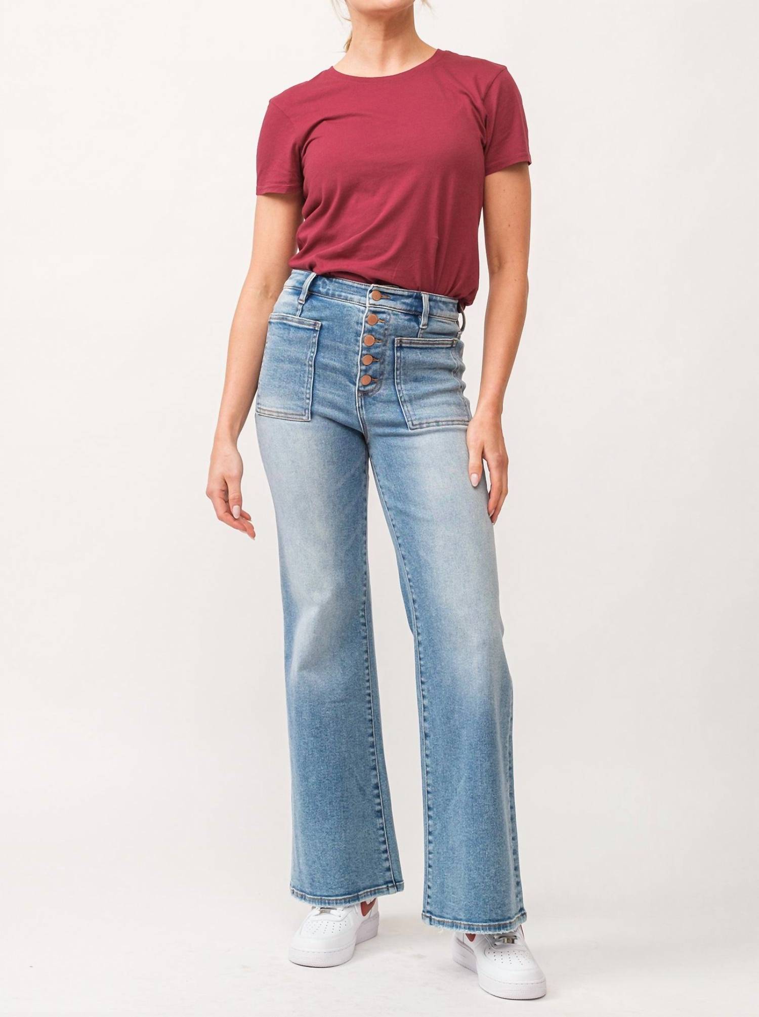 

Fiona Высокие Широкие Брюки с Карманами в Оттенке Ardent DEAR JOHN DENIM, Ardent Pockets