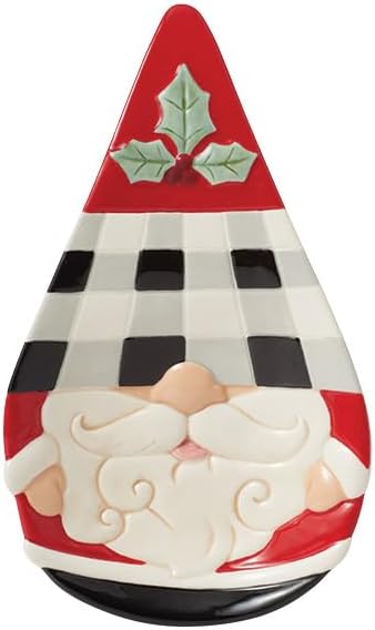 

Enesco Jim Shore Heartwood Creek Highland Glen Holly Gnome Держатель для посуды Подставка для ложки, 7,2 дюйма, многоцветный, Multicolor