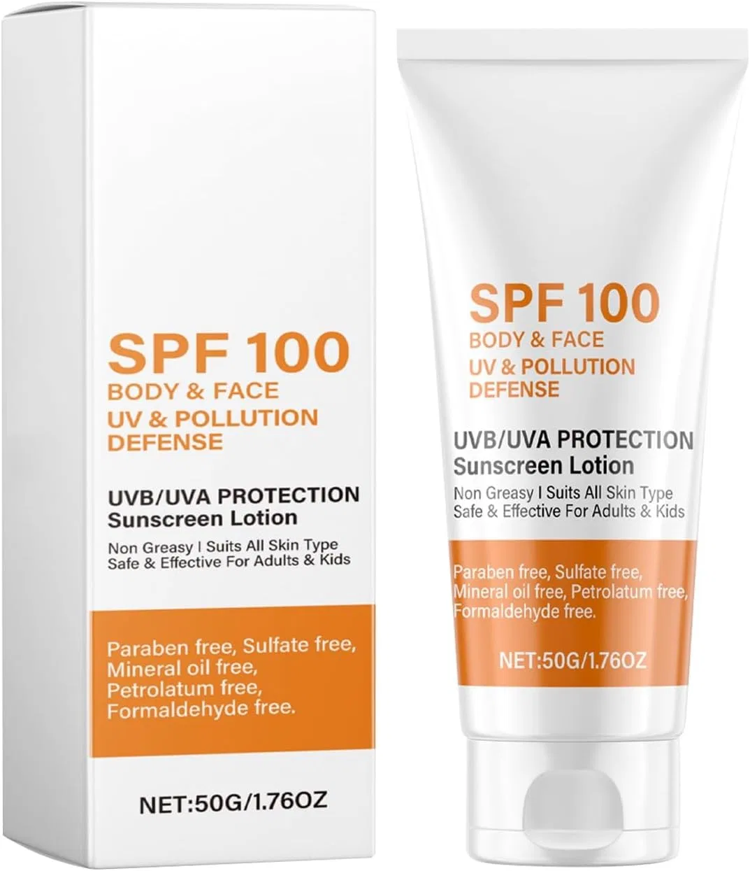 Солнцезащитный лосьон для лица и тела Generic SPF 70, 13x5.5x3.8 см