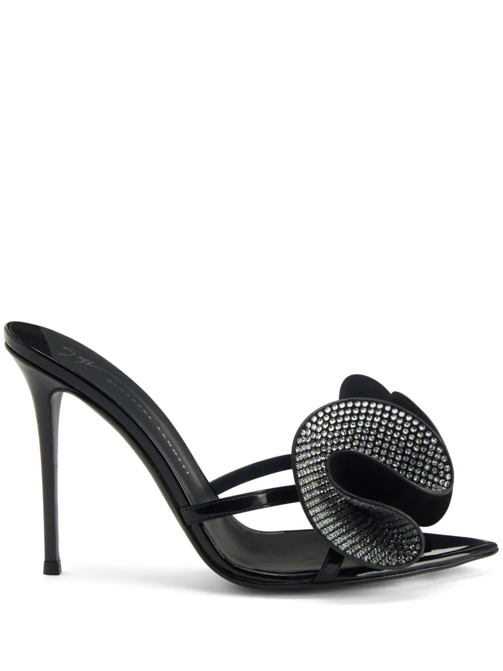 Мюли с кристаллами и аппликацией Giuseppe Zanotti, черный