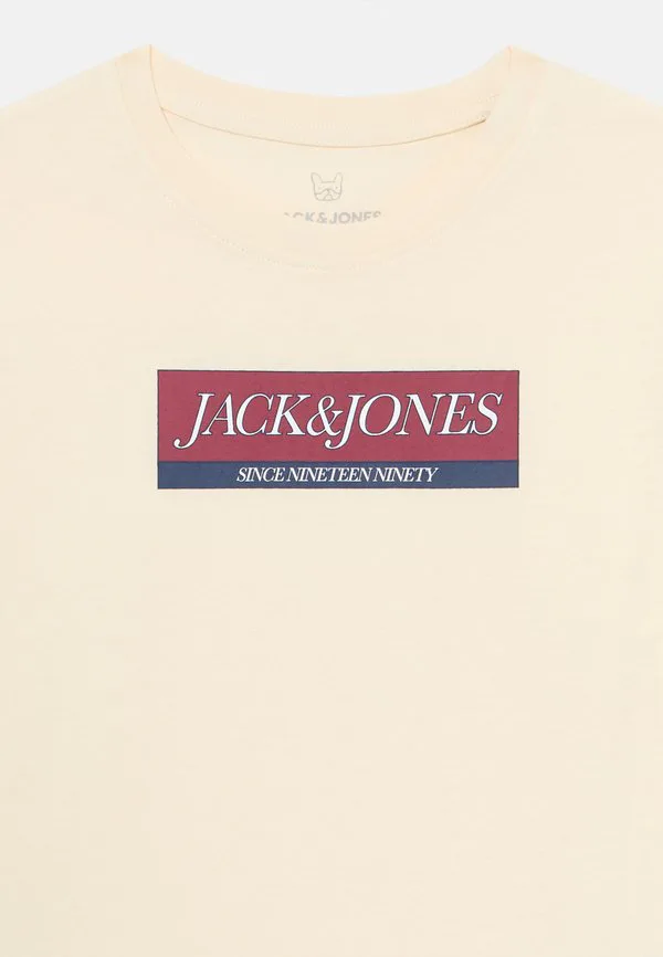 Футболка с принтом jorinwood block brand Jack & Jones Junior, Antique White — фото 3
