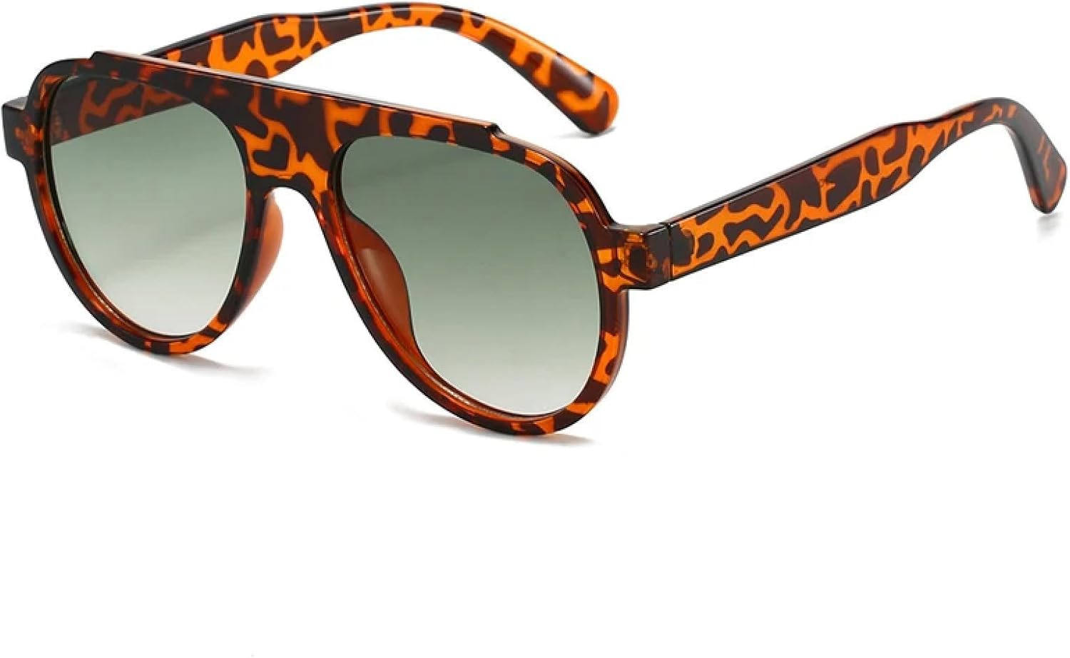 

Модные мужские солнцезащитные очки большого размера в стиле ретро с градиентным переходом, защита от УФ-излучения UV400, трендовые желто-синие солнцезащитные очки TVTBBVV, Leopard Green