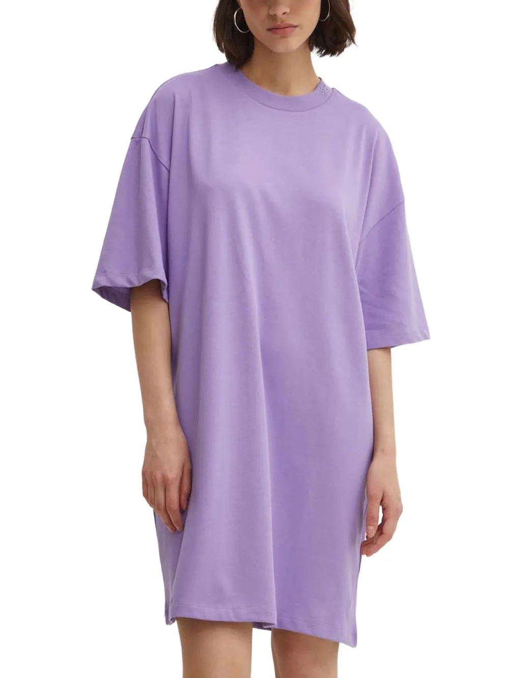 

Мини-платье-футболка с вышивкой Hugo, фиолетовый