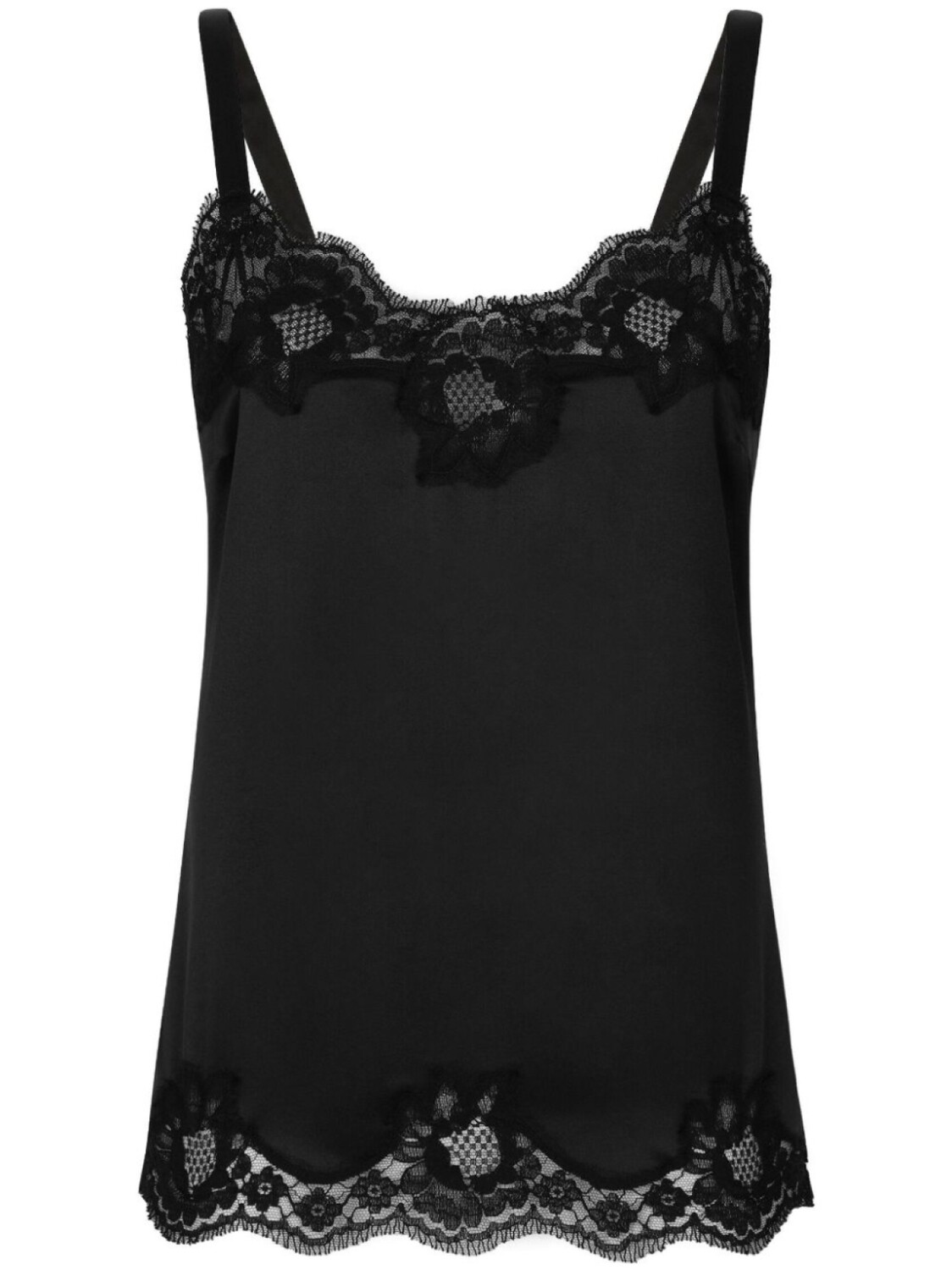 

Dolce & Gabbana топ на бретелях с кружевом, черный
