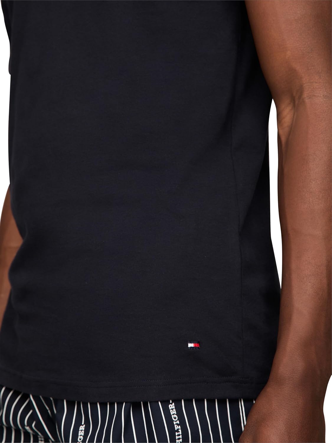 Мужские футболки Tommy Hilfiger из хлопка, классические футболки с круглым вырезом, 3 Navy — фото 4