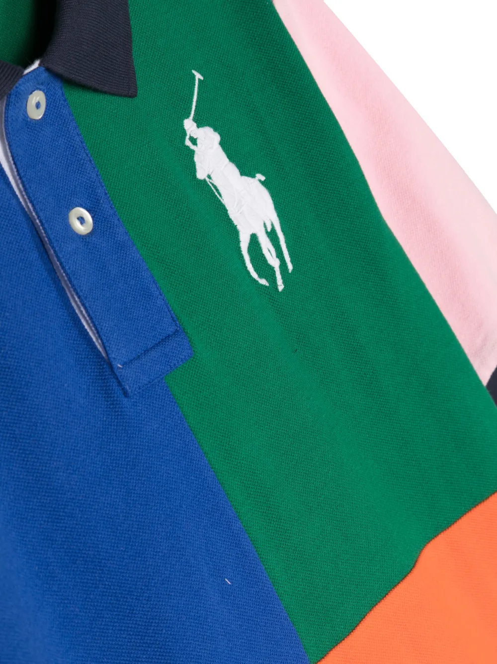 Рубашка поло в стиле колор-блок POLO RALPH LAUREN KIDS, синий — фото 3