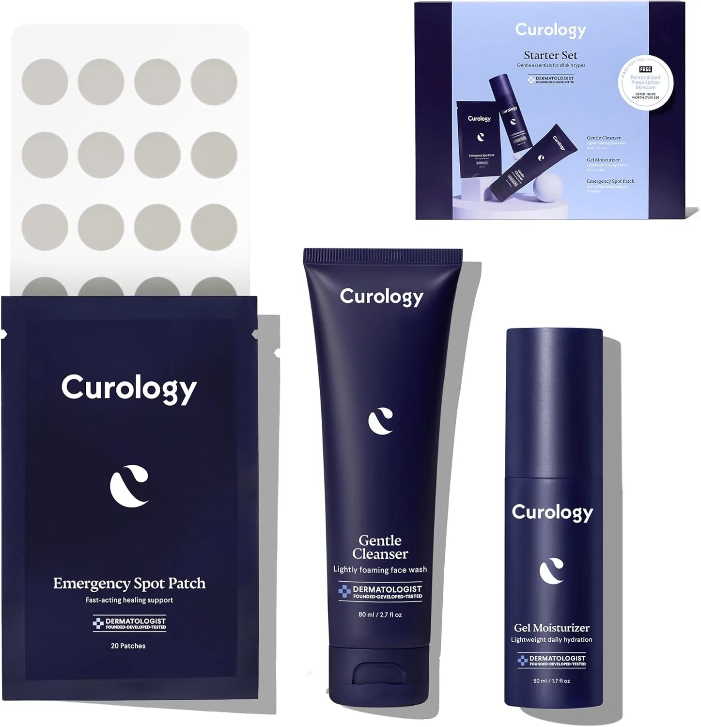 Набор для ухода за кожей Curology Starter Kit, 3 предмета, 60 дней