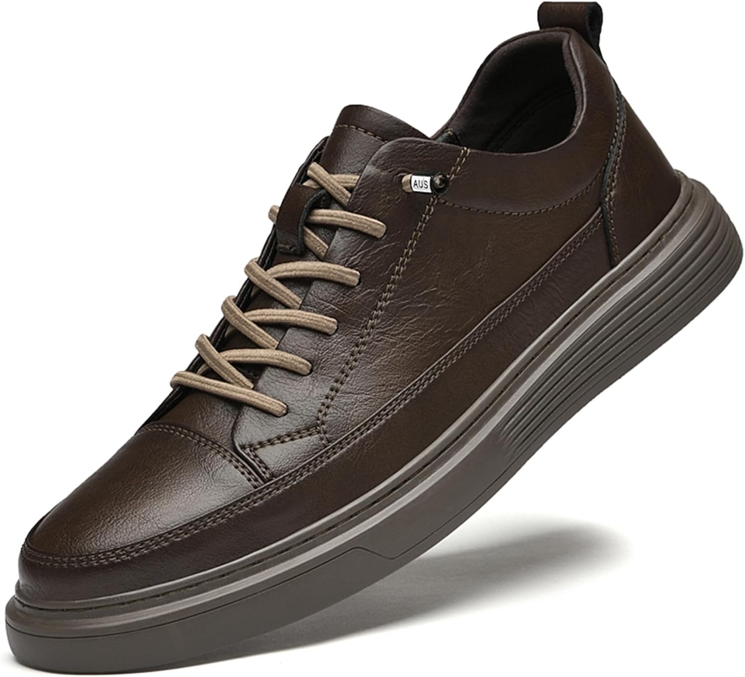 

Мужская повседневная обувь, модные кожаные кроссовки для комфортной и легкой ходьбы Abborora, хаки