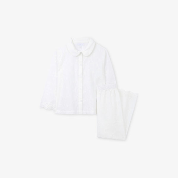 

Пижама из хлопка с вышитым узором 1-6 лет The Little White Company, белый