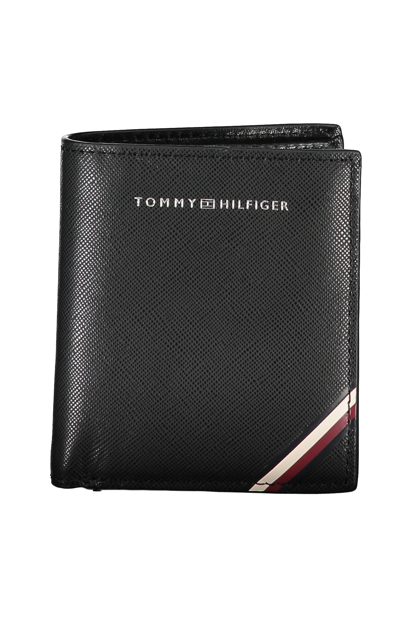 

Мужской кошелек Tommy Hilfiger из фактурной кожи с полосками, черный