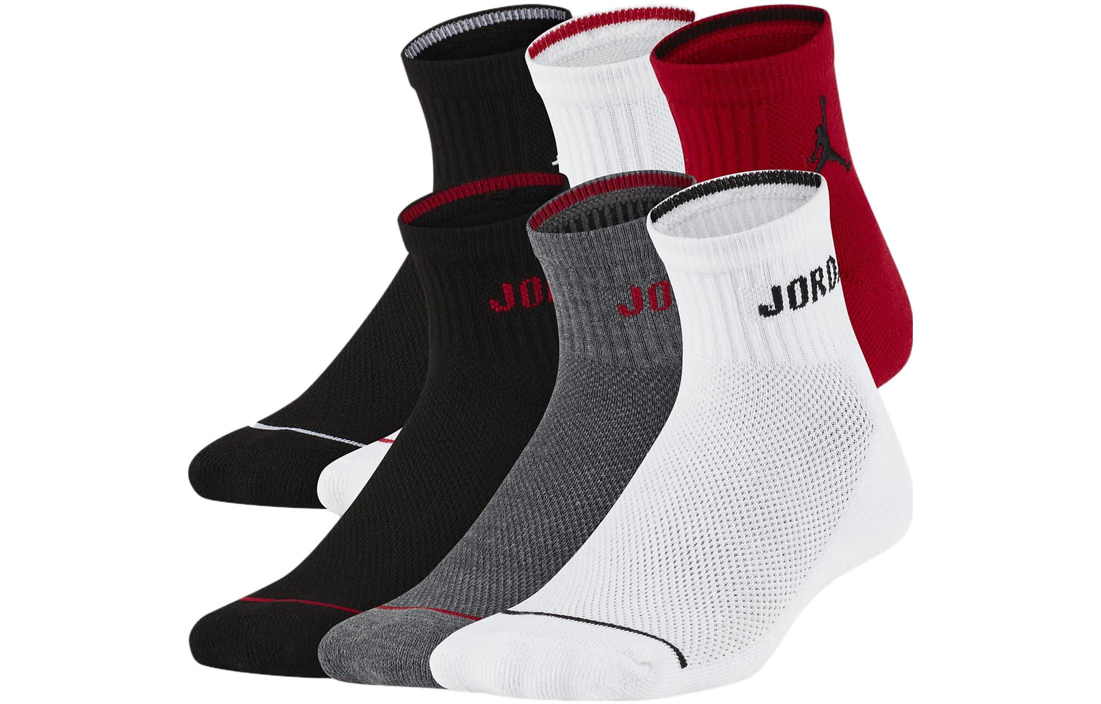 Детские носки Legend (6 пар) Jordan, set (черный+черный+белый+белый+серый+красный) — фото 3