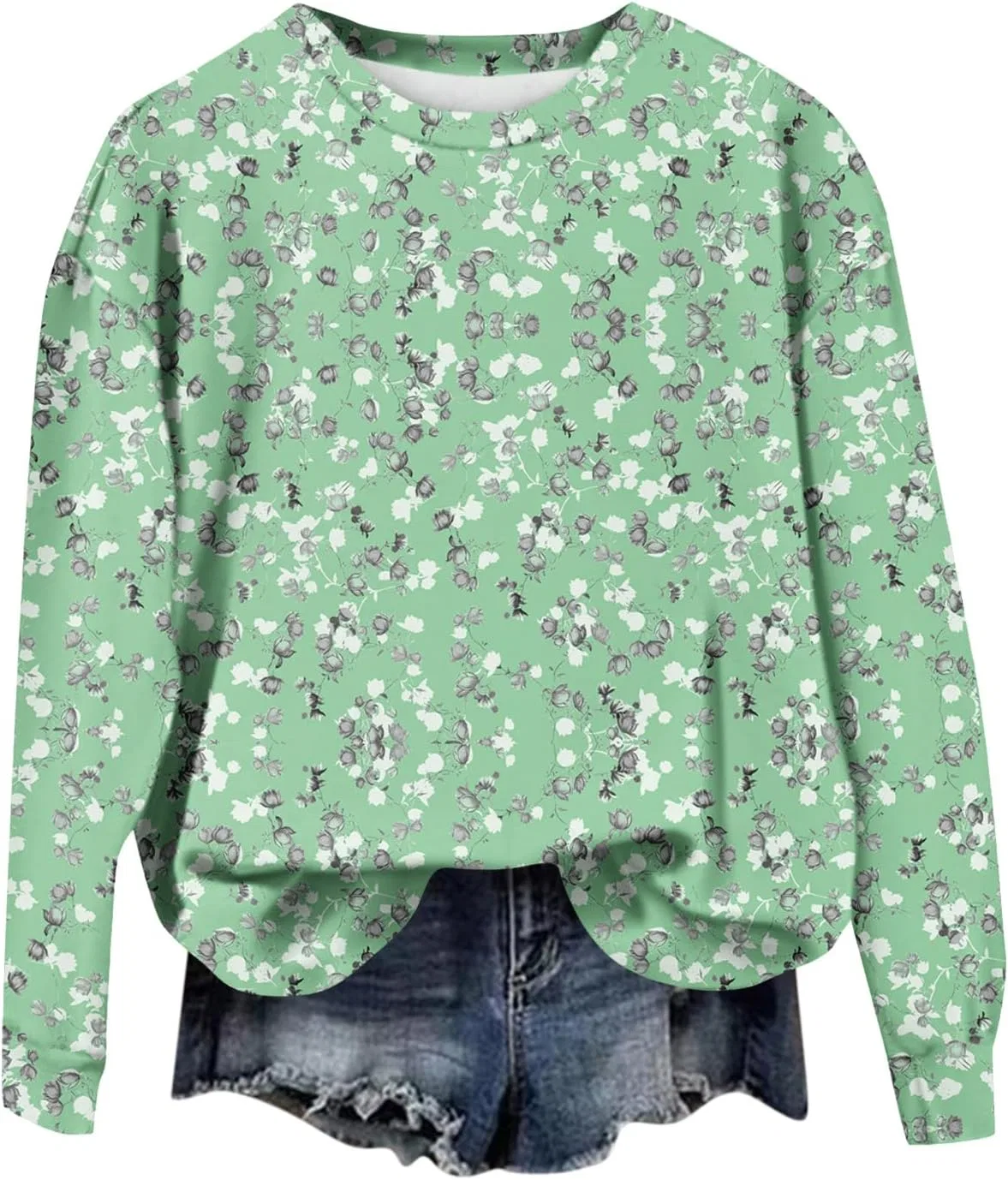 Свитшот женский оверсайз с круглым вырезом, Mint Green