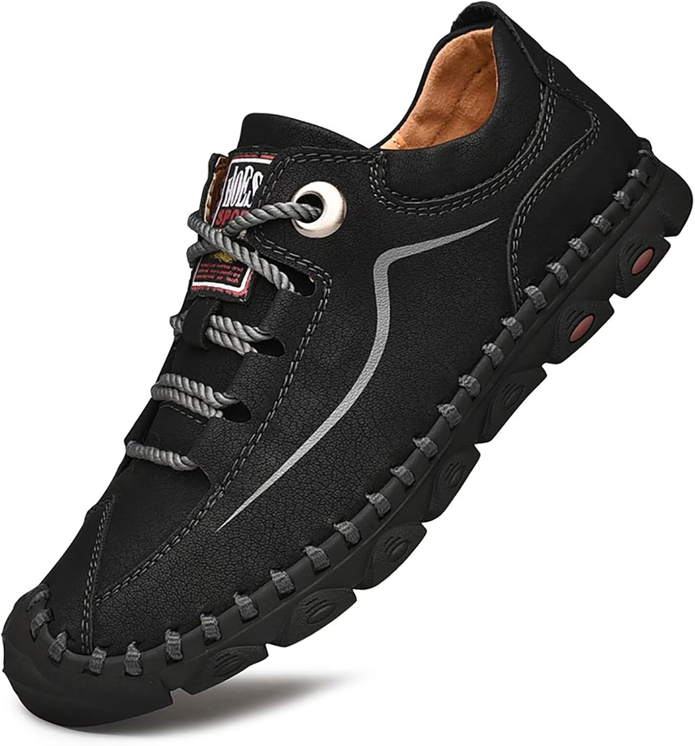 

Мужские кожаные лоферы TERBOFIN с легкой ноской, повседневные туфли для прогулок и вождения, ручная строчка, комфортные мокасины, повседневные кроссовки для работы, офиса и улицы, черный