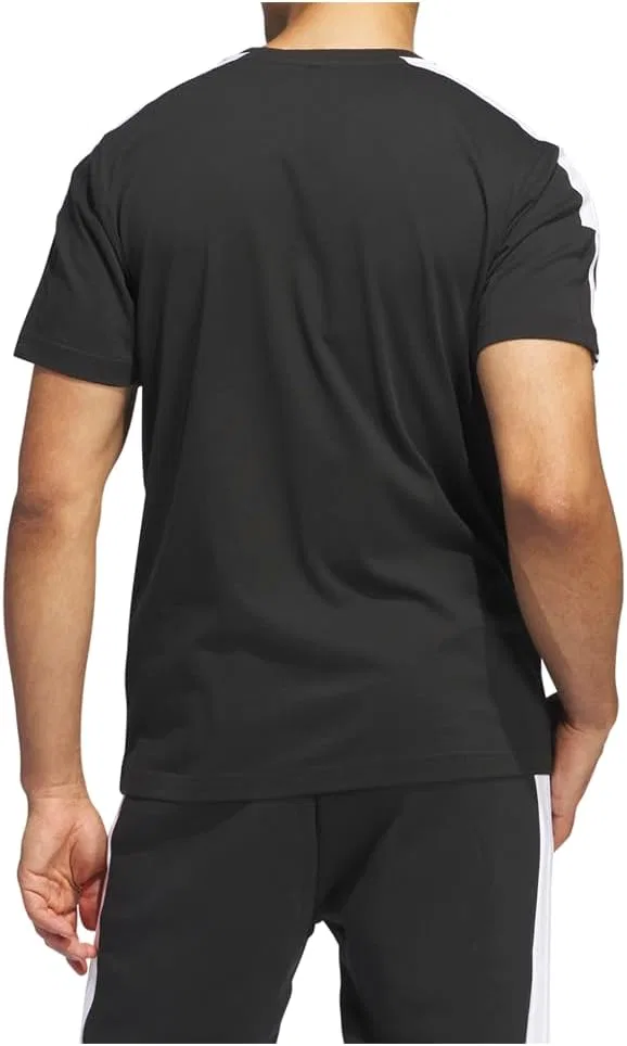 Футболка Adidas Essentials 3-Stripes Single Jersey Color Block, черно-белый — фото 2