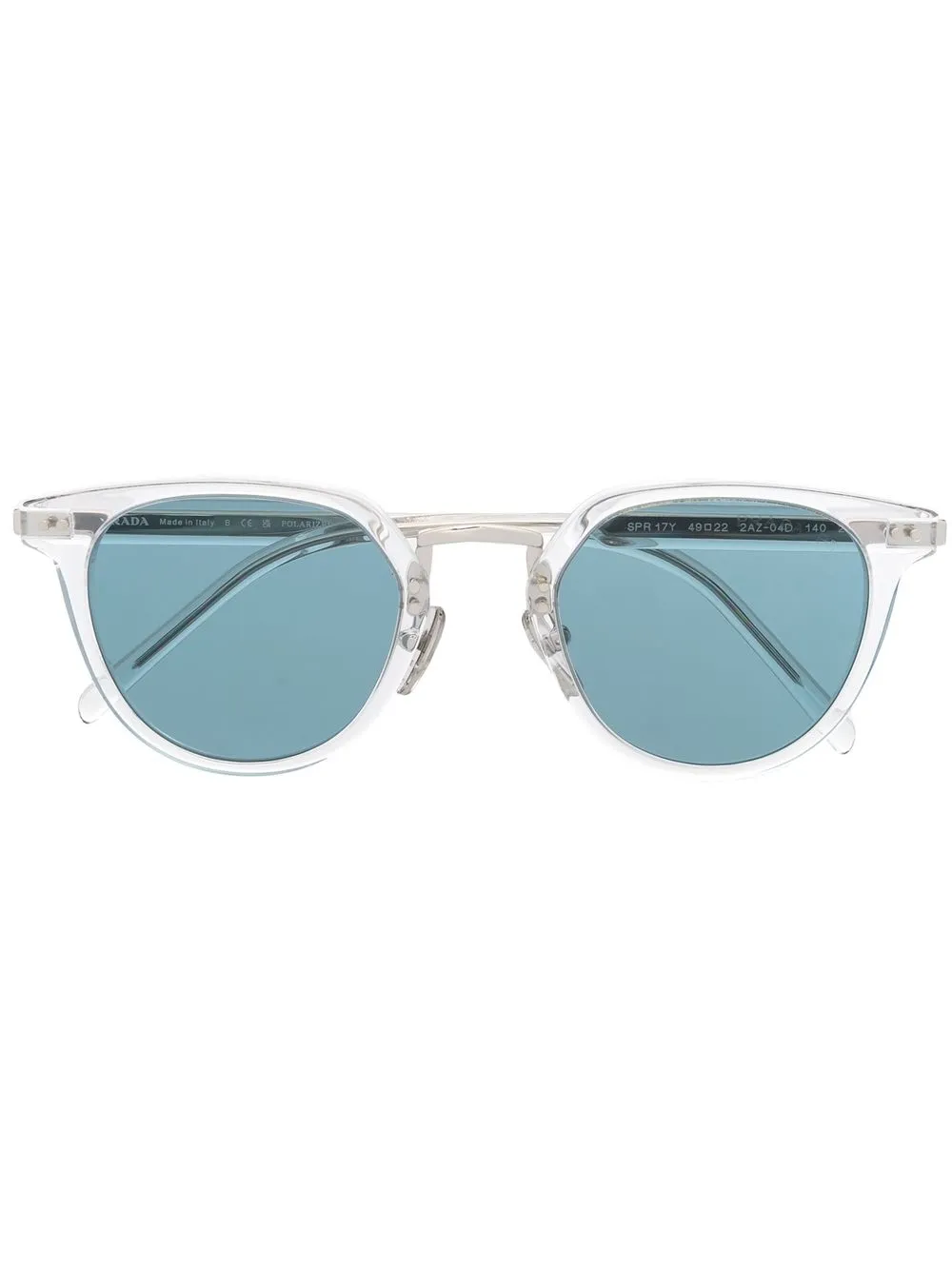 

Солнцезащитные очки в круглой оправе Prada Eyewear, белый